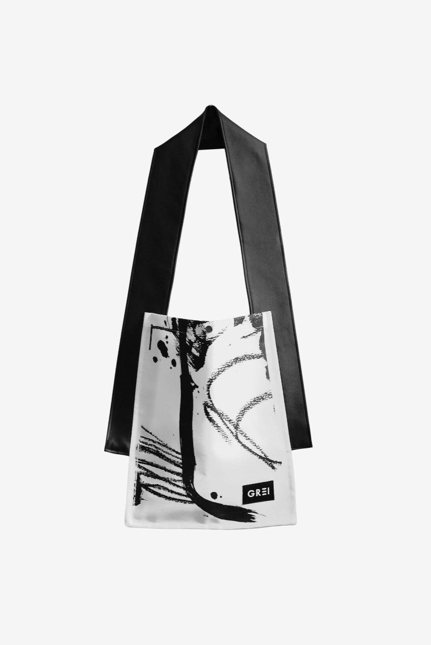 GREI Tote Bag Brush White - Black
