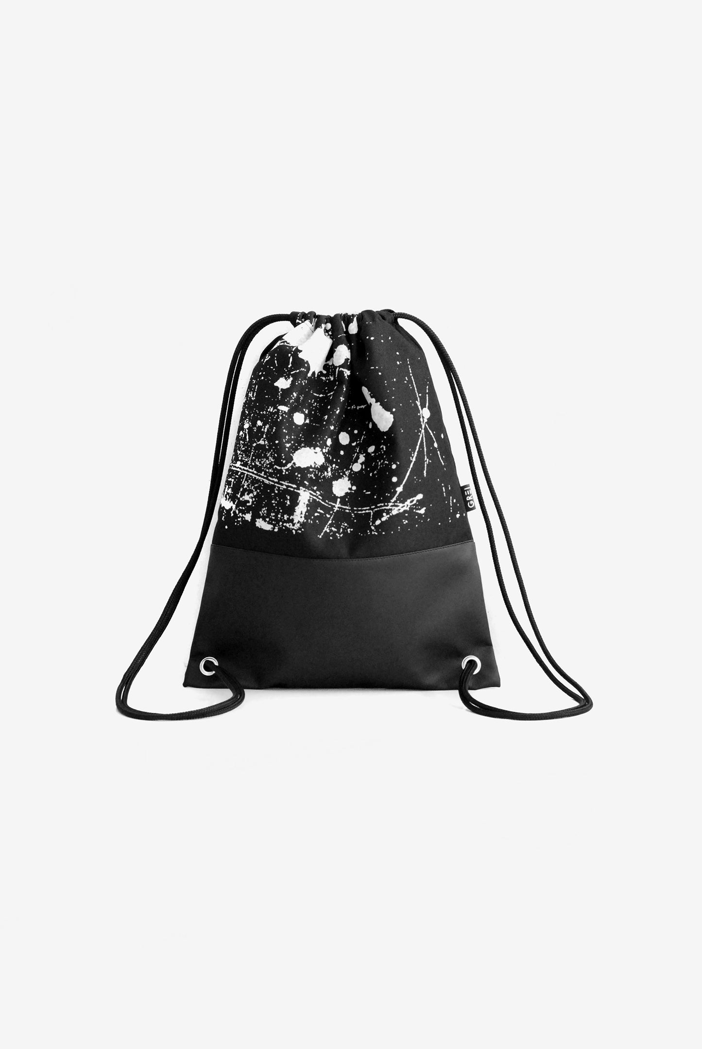 GREI Drawstring Backpack splash Black
