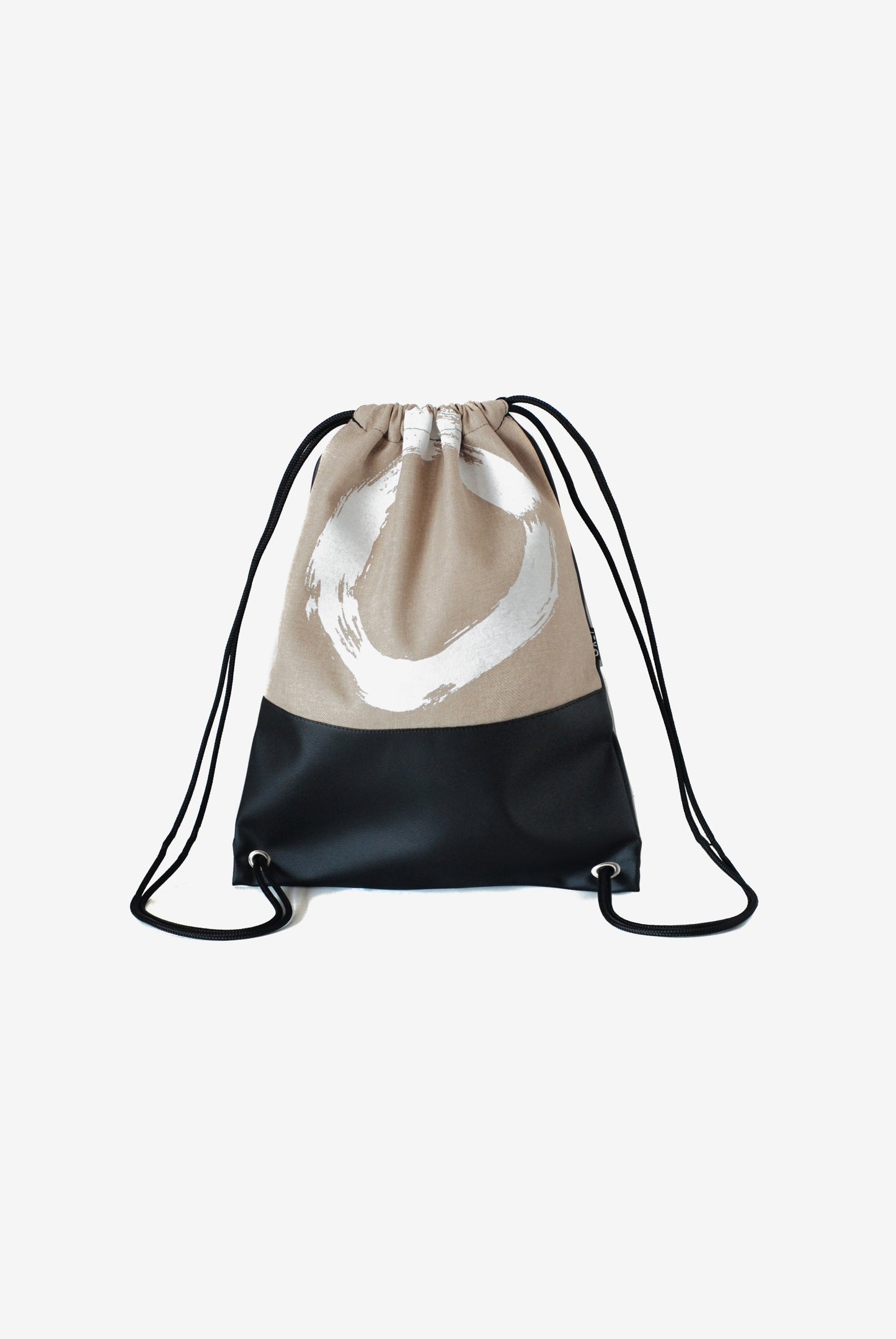 GREI Drawstring Backpack circle Beige-white