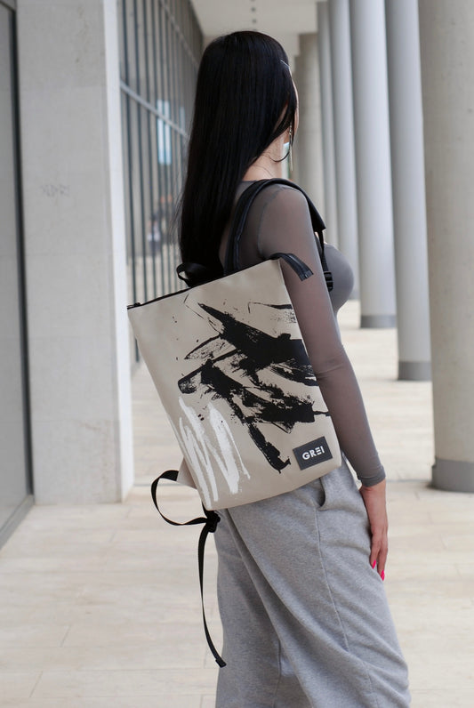 GREI Backpack Compo Beige-Black-White