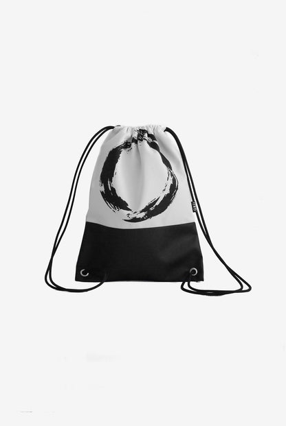 GREI Drawstring Backpack circle White