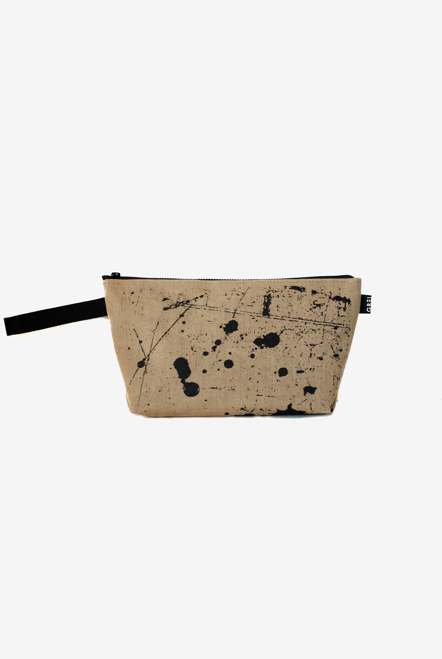 GREI Zipper bag splash Beige-black